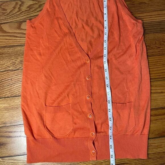Pumpkin Orange Silk Cotton Blend Vest - Picture 7 of 8